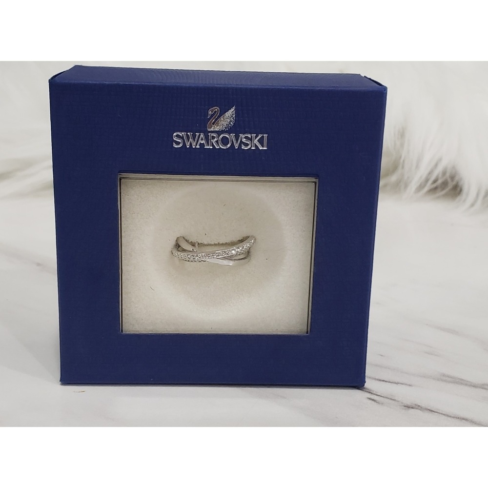 NEW SIZE 5.75 Swarovski Spiral Crystal Pavé Stackable Ring Size 52 5106545